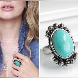 🍀Boho Oval Turquoise Stretch Ring